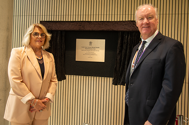 Gold Coast Health Board Chair Cindy Shannon and Gold Coast Health Chief Executive Ron Calvert 
