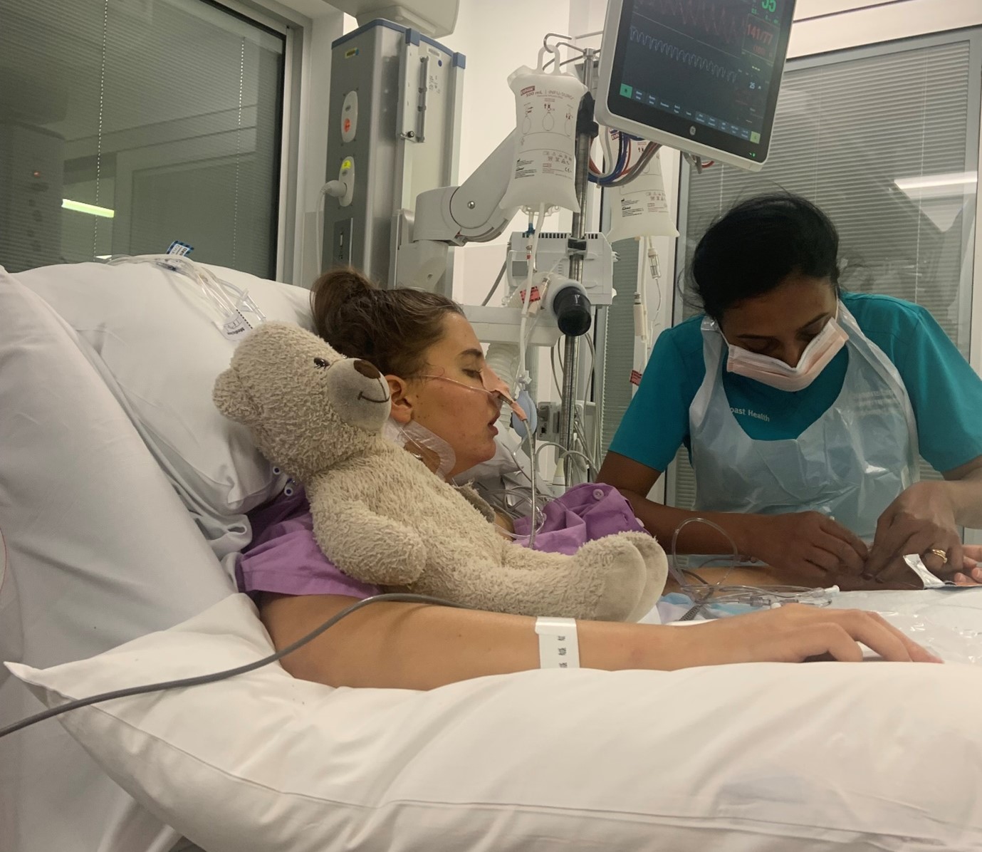 Hannah in the Intensive Care Unit (ICU)