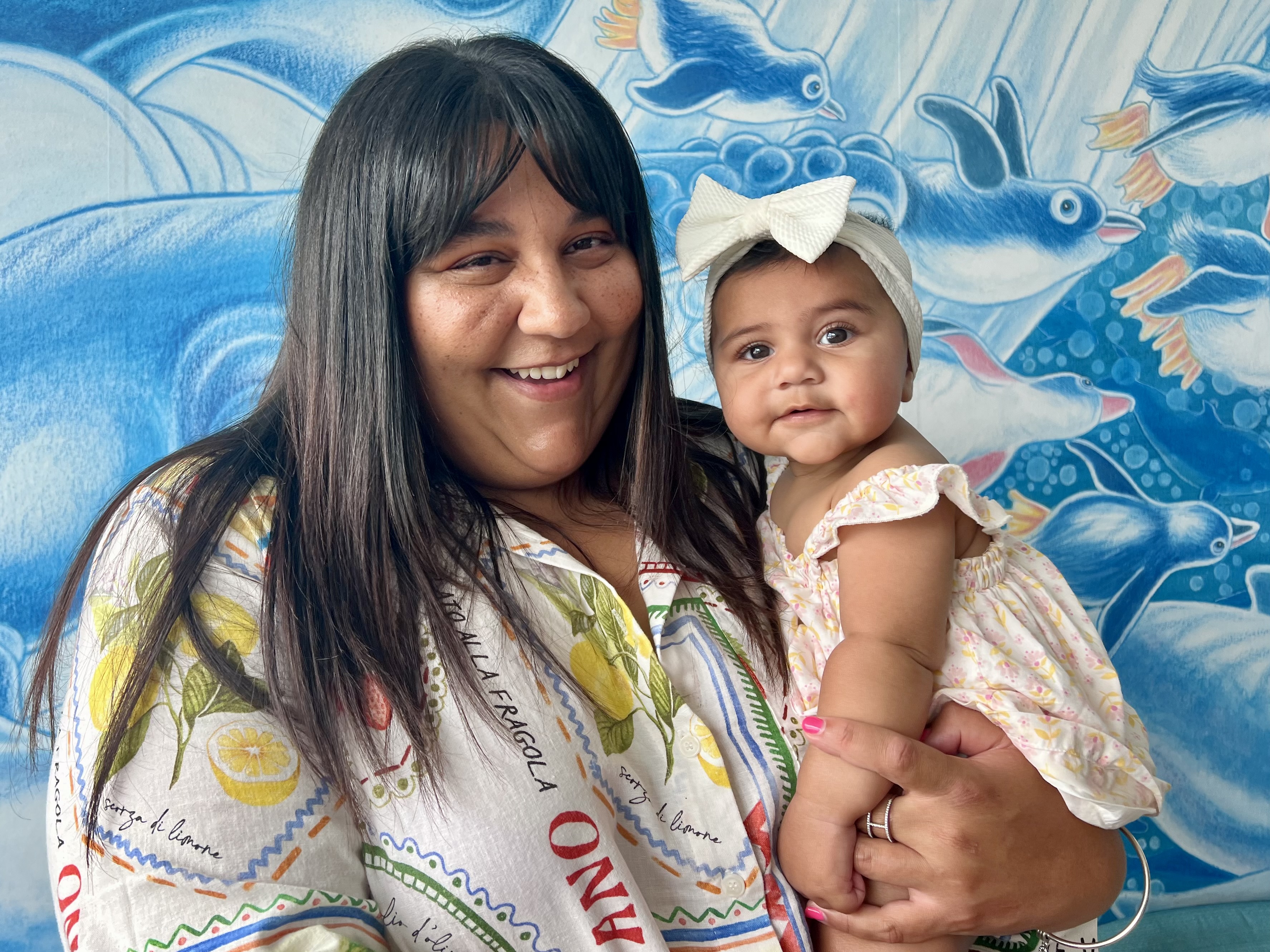 Chylaan and Savannah-Leigh get regular visits from nurse Sally.