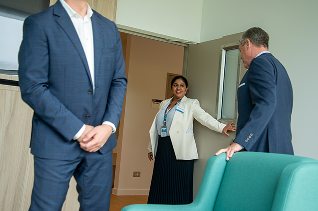 Nursing Director Tania Thomas touring the SMHRU