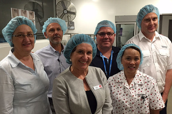 TAFE Queensland Gold Coast General Manager Jenny Dodd (centre) with Gold Coast Health Food Services staff, including Bea Buxton and Philip Hoy (on right) who will benefit from the new partnership. TAFE Queensland Gold Coast General Manager Jenny Dodd (centre) with Gold Coast Health Food Services staff, including Bea Buxton and Philip Hoy (on right) who will benefit from the new partnership.