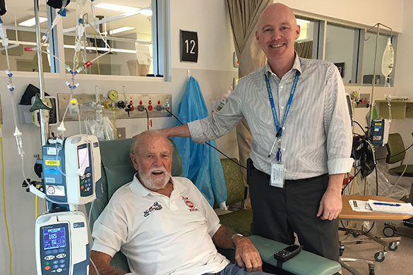 Patient Bob Levy with Michael Powell, Pharmacist Advance – Cancer and Blood Disorders. Patient Bob Levy with Michael Powell, Pharmacist Advance – Cancer and Blood Disorders.