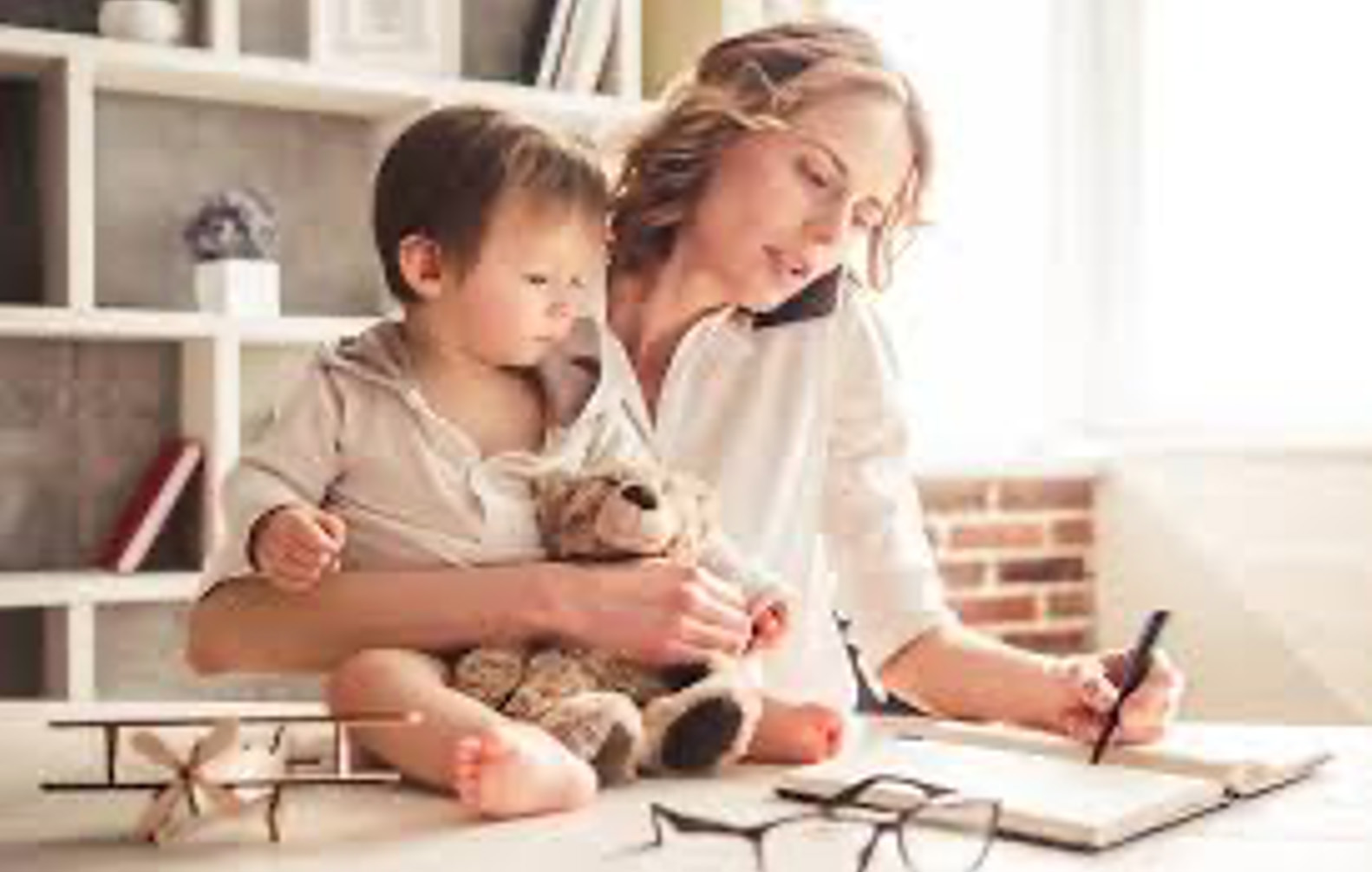 Child with busy mum