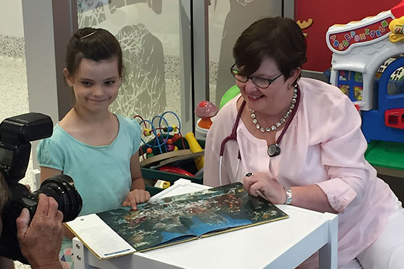 Lily Young with Gold Coast Health’s Dr Susan Moloney.