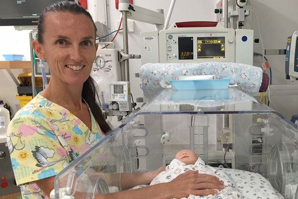 Registered Nurse Melanie Coster enjoys the hands aspects of her work at GCUH’s Neonatal Intensive Care Unit Registered Nurse Melanie Coster enjoys the hands aspects of her work at GCUH’s Neonatal Intensive Care Unit