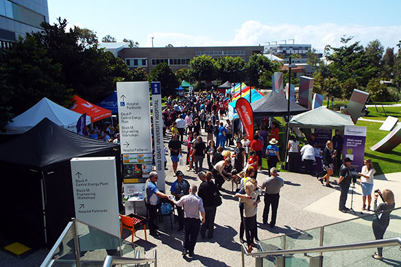 About 1500 Gold Coast Health staff joined in wellbeing initiatives to mark RU OK? Day at Gold Coast University Hospital