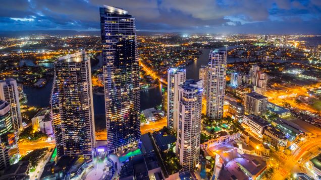 Surfers Paradise at night