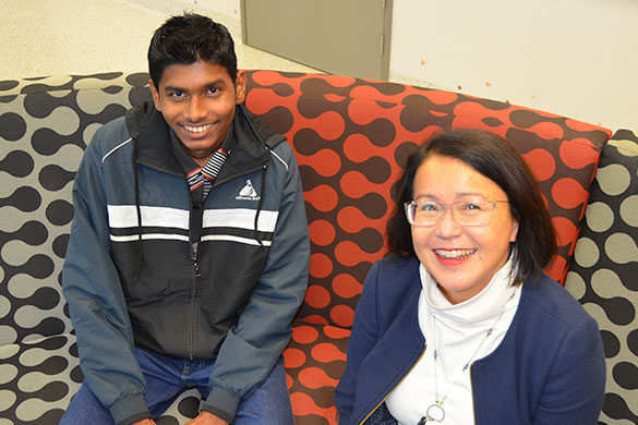 Ajnesh Kumar with paediatric surgeon Dr Deborah Bailey.